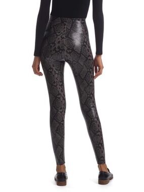 Commando Faux Leather Legging with Control Gray Snake